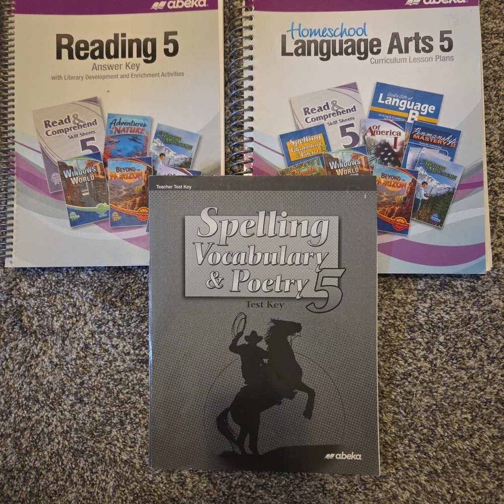 Abeka Language Arts 5 Curriculum Lessons Reading Answer Key Spelling Vocab Poet